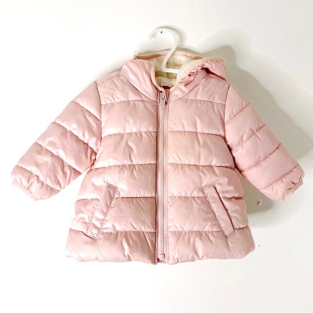 Old Navy Light Pink Puffer Hooded Jacket